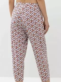 Зауженные брюки с принтом и длиной в 3/4 розового цвета Mey 17498c825