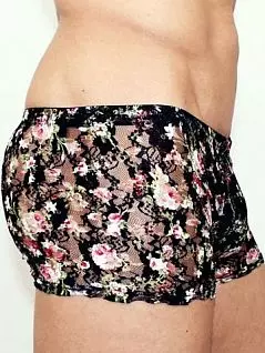 Полупрозрачные мужские трусы цветочным кружевом Romeo Rossi Erotic shorts R00220