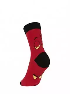 Летние носки декорированы ярким трендовым рисунком "смайлики" OMSA JSFREE STYLE 601 (5 пар) rosso oms