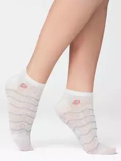 Тонкие носки из тканого рисунка и в полоску Giulia JSWS2 SUMMER 02 (5 пар) bianco / полоски gul