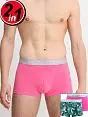 Мужской комплект боксеро (2шт)розовый+цветной принт HOM 40c0961cV001