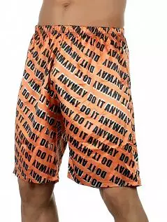 Тонкие шорты с надписью по всей поверхности оранжевого цвета Van Baam RT39257
