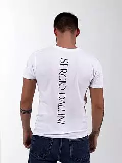 Мужская футболка с коротким рукавом и круглым вырезом Sergio Dallini DT7501сдтбпФм Белый