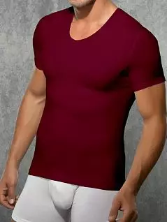 Стильная мужская футболка с добавлением хлопка бордового цвета Doreanse For Everyday 2855c60