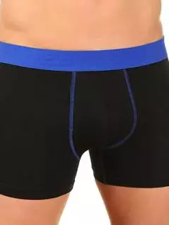 Эластичные боксеры на синей резинке черного цвета E5 Underwear RT25