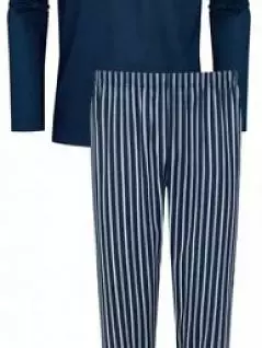 Комфортный пижама (Лонгслив с длинными рукавами и брюки в полоску) синего цвета Mey 34019c664