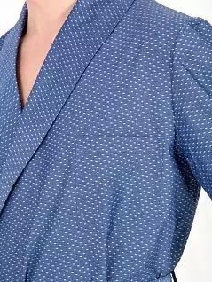 Мужской халат с мелким узором из тонкого хлопка голубого цвета PJ-B&B_Venezia