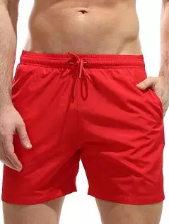 Яркие пляжные шорты на комфортной резинке Jolidon DT644бжуПлв RU_Красный