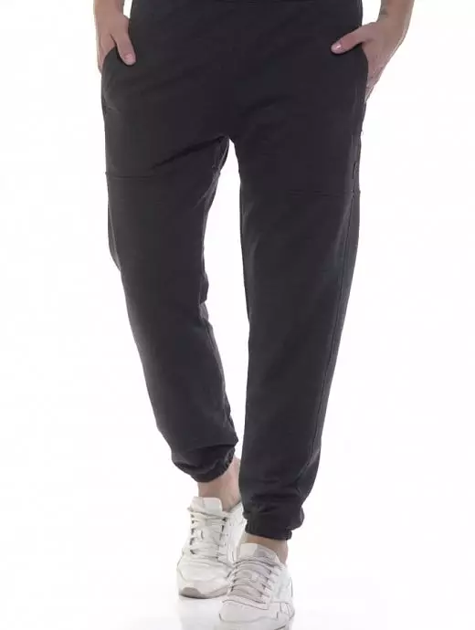 Удобные мужские штаны из мягкого трикотажа темно-серого цвета PECHE MONNAIE№008 Темно-серый