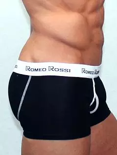 Чёрные мужские трусы хипсы с модным гульфиком Romeo Rossi Heaps R365-2 распродажа