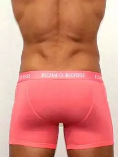 Яркие мужские трусы боксеры розового цвета Romeo Rossi Long boxers R7001-12