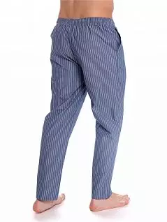 Пижама из футболки с V-образным вырезом и брюк в полоскуLTPJ1009 Sis темно-синий