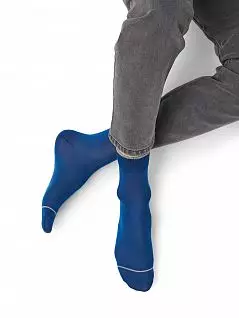 Носки с лаконичным рисунком с шелковистой текстурой OMSA JSCLASSIC 206A (5 пар) azzurro oms