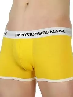 Однотонные боксеры на белой резинке желтого цвета Emporio Armani RT21662