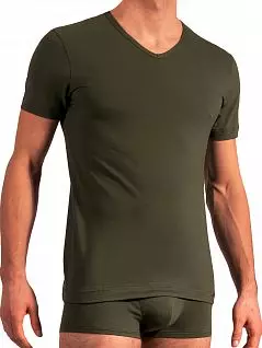 Классическая футболка с V-образным вырезом зеленого цвета Olaf Benz 107418c5300
