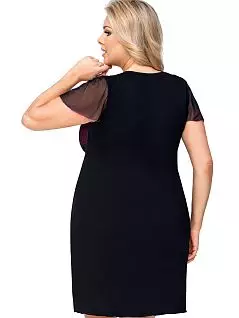 Сорочка с вышивкой на пурпурной основе Donna VODon_Zoya plus nightdress Black Черный
