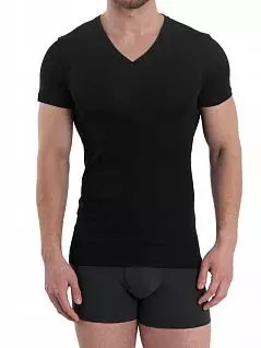 Классическая черная мужская футболка из усовершенствованного хлопка с влагоотводящим эффектом Gunze CK9015Pc97 черный распродажа