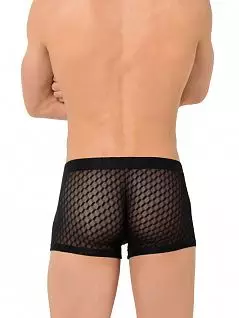 Сексуальные боксеры из мягкой эластичной прозрачной сеточки с геометрическим орнаментом черного цвета HOM 01362c04