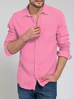 Классическая льняная рубашка розового цвета Doreanse 06981cEG распродажа