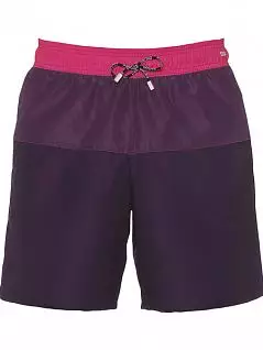 Фиолетовые мужские пляжные шорты из мягкого шелковистого материала с боковыми карманами HOM Kolor 07251cB9