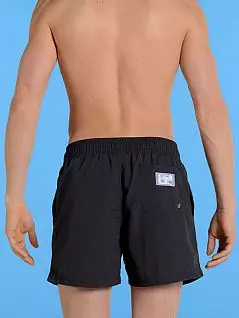 Мужские пляжные шорты с вышивкой в виде стилизованной латинской буквы «H» темно-серого цвета «HOM» 07470cZU