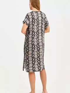 Домашнее шелковое платье свободного силуэта бежевого цвета Oryades 170523c523