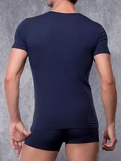 Облегающая мужская футболка темно-синего цвета с глубоким вырезом Doreanse City 2820c05 распродажа
