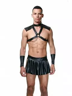 Мужской эротический костюм "Гладиатор" 4в1 черного цвета La Blinque RTLB15371