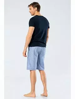 Мужская пижама (футболка с V- образным вырезом горловины и шорты прямого кроя) Cacharel LT2212 Cacharel голубой
