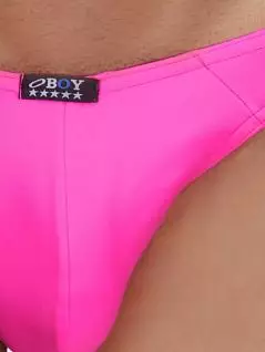 Розовые эластичные мужские плавки-стринги из нежного быстросохнущего материала Oboy Beach Boy B34 7013c66