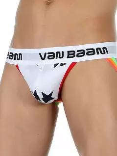 Анатомические джоки на резинке с логотипом бренда белого цвета Van Baam RT39328