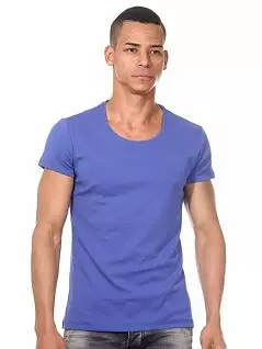 Облегающая футболка из хлопка с круглым вырезом синего цвета DARKZONE RTDZN8605