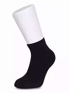 Короткие женские носки из бамбука с антибактериальными свойствами с уплотненной пяткой (3пары) LT56001 MUDOMAY черный (3 пары)