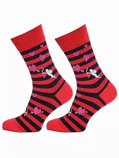 Хлопковые носки с романтическим принтом Marilyn BT-AMORE LOVE Красный + черный