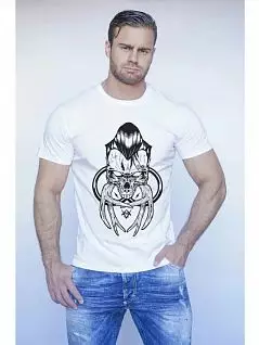 Мужская футболка с принтом "пришелец" белого цвета Fra'n'co RT0202280m-EP