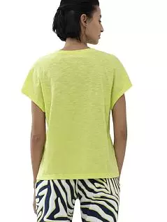 Домашняя футболка с овальным вырезом из хлопка лимонного цвета Mey 17512c382