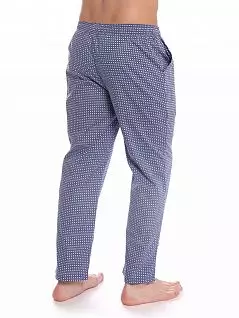 Комфортная пижама хлопковая из кофты с коротким рукавом и брюк LTPJ1015-1 Sis синий