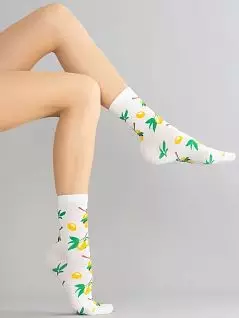 Эластичные носки с ярким рисунком "оливки" Giulia JSWS3 SOFT BERRY 001 (5 пар) bianco