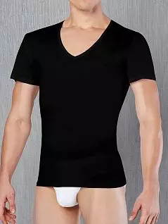 Легкая футболка с V-образным вырезом черного цвета Doreanse 2530c01 распродажа