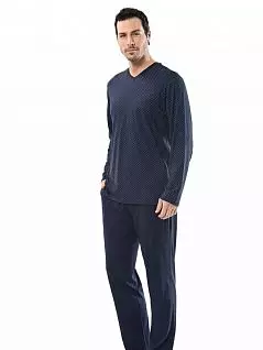 Мужская пижама с V-образным вырезом Cacharel LT2153 laci Cacharel темно-синий
