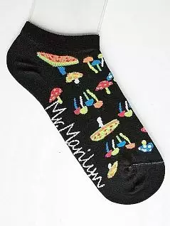 Узорные короткие носки в грибной принт Marilyn BT-MUSHROOMS Черный