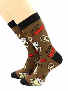 Оригинальные носки с принтом "Октоберфест" коричневого цвета Hobby Line RTнус80128-09
