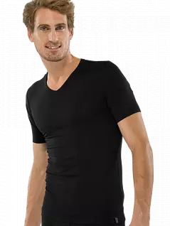 Модная мужская футболка из хлопка черного цвета SCHIESSER 205429шис Черный