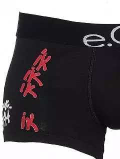 Облегающие мужские трусы боксеры черного цвета с принтом HOM Message 01290cK9
