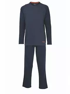 Гладкая пижама (лонгслив и брюки прямого кроя ) темно-синего цвета Tom Tailor RT70983/5624 631