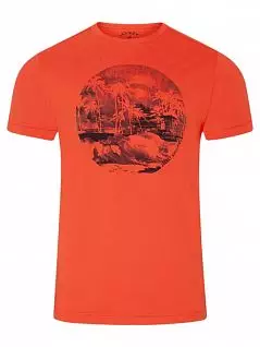 Шелковистая футболка из модала и хлопка с принтом красного цвета JOCKEY 500747Hc281