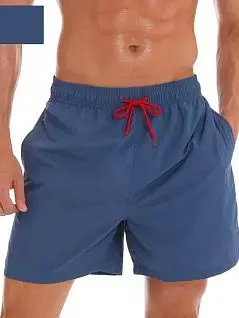 Летние пляжные шорты свободного кроя на широкой резинке синего цвета Romeo Rossi RT9504-3