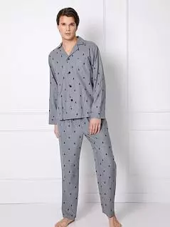 Хлопковая пижама ( рубашка на пуговицах и штаны с эластичным поясом на талии) Aruelle BT-ELAINE/ELLIS Серый