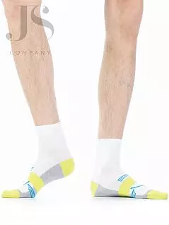 мужские носки с комфортной широкой резинкой "в рубчик" с рисунком "геометрические фигуры" Wola JSW94.1N5.963 (5 пар) white
