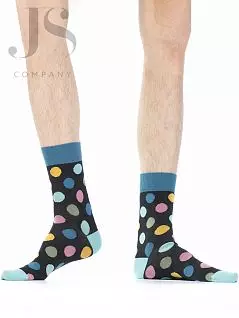 Повседневные носки с контрастным дизайном резинки мыска и пятки Wola JSW94.N03.488 (5 пар) black